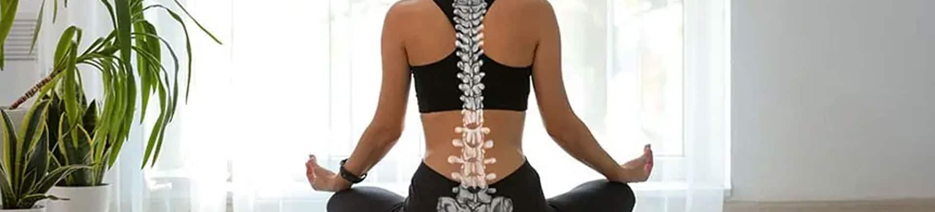 Demonstration of proper spinal alignment and posture